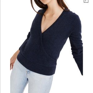 Madewell Wrap Front Pullover Sweater Coziest Yarn